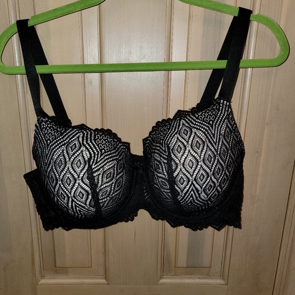 Curve Muse Black lace Padded Bra sz 44C NWOT - Picture 1 of 7